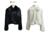 Winter Halo Long Hair Collar Fur Jacket