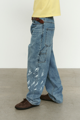 エイジスプラッターカーペンターデニムパンツ(Washed Blue)