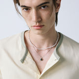 henley neck concho ringer t-shirt cream