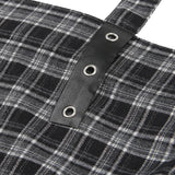 Check eyelet shopper bag 001