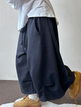 Coller Curved Side Pintuck Balloon Bermuda Shorts 3color
