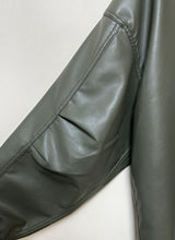 (UNISEX) LEATHER FAUX-LEATHER AUTUMN BOXY ルーズフィットフィールドジャケット – KHAKI