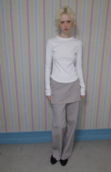 C LAYERED COTTON PANTS_GREY