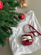 Clam round pouch _ Corduroy red
