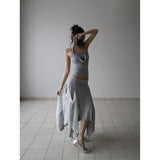 【MADE】シフォンフラッタースカート, グレー