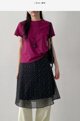 Melo Flower Chiffon Midi Skirt