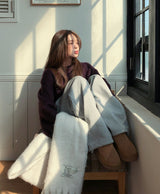 [10% wool] ハグアブルツートーンミックスドモヘアニット