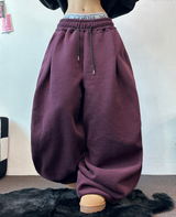 パラシュートツーピンタックバルーンロングワイドパンツ 🖤🩶💜🤎🩷5COLOR