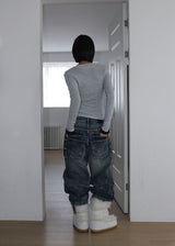 DOUBLE POCKET WIDE DENIM