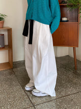 Work D-Ring Pintuck Balloon Wide Cotton Pants (4c)