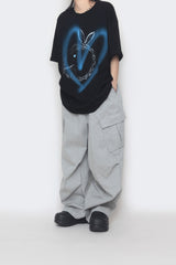 レビットハートスプレー半袖Tシャツ