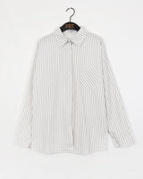 [MADE/Early Autumn] リーンストライプオーバーサイズフィット長袖シャツ