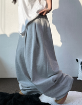 10000SOLD❤ FRONT TWO PINTUCK BALLOON WIDE  OVER PANTS 🩶🖤2COLOR 🩶S-XL