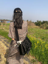Ruffle envelope bag_black