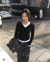 Layered button T