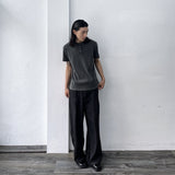 Faded Ribbed Henley Shirt