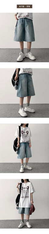 Tor Side Pintuck Slit Denim Bermuda Shorts