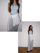 coordi lace unbalanced layered skirt