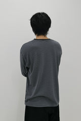 シンボルロゴストライプTシャツ チャコール