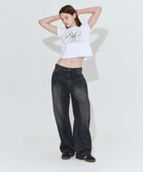 フラワーDロゴTシャツ_ホワイト