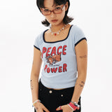 PEACE クロップtシャツ