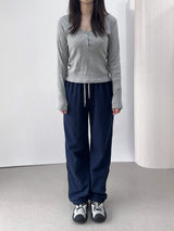 Sharen Elastic Waist Tracksuit Training Pants French Terry Jogger Pants