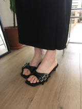Belt open-toe heels