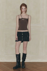 ABBY STRAP TOP brown