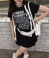 マーケッツドットグラフィックTシャツ_ブラック