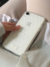 dot phonecase 반투명 도트 땡땡이 케이스 white