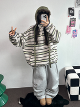 フリース❤リベットツーピンタックロングパンツ🖤🤍🩶3カラー