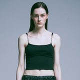 chain string corset sleeveless black