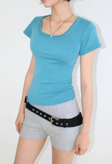 CURVED ROUND TEE