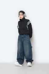 カーペンターオーバーデニムパンツ