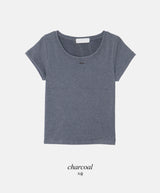ベーシックUネックウォームペンダントTシャツ (5color)