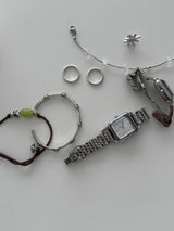 Squared Metal Wrist Watch 2colors