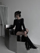 nine eyelet slim one-piece (2color)