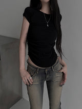 basic shirring short sleeve (2color)