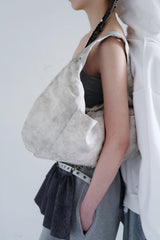 EYELET LEATHER BAG -WHITE
