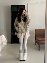 Diamond Punching Cotton Knit Tights (4color)
