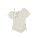 Arielle Bow Strap Ruched Top