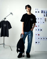 [UPDRAFT]NYLON POCKET COTTON T-SHIRT BLACK