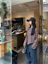 クロススリットステッチデニムパンツ