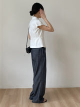 About Banding Wide Denim Pants