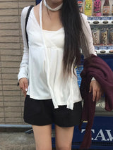 Meon Lace V-Neck Flare T-Shirt