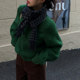 [BELLIDE MADE] キンシャモヘアVネックルーズフィットニット