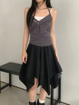Moen V-Neck Halter-Neck Button Top