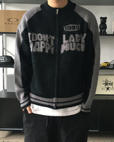 RM ナインレタリングカラーコンビネーションニットジップアップ (3C)