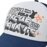 25SS ARTWORK MESH TRUCKER BALL CAP NAVY