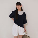 Navy Layered PK Tee